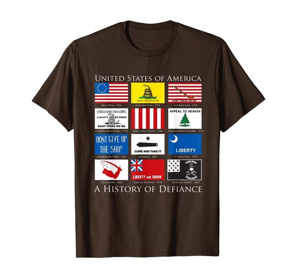 United States Of America A History Of Defiance T Shirt, Mainly pictures